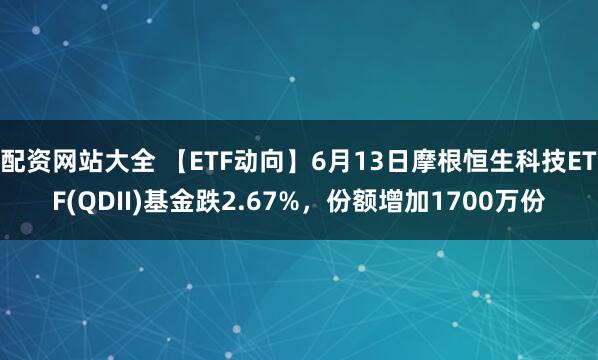 配资网站大全 【ETF动向】6月13日摩根恒生科技ETF(QDII)基金跌2.67%，份额增加1700万份